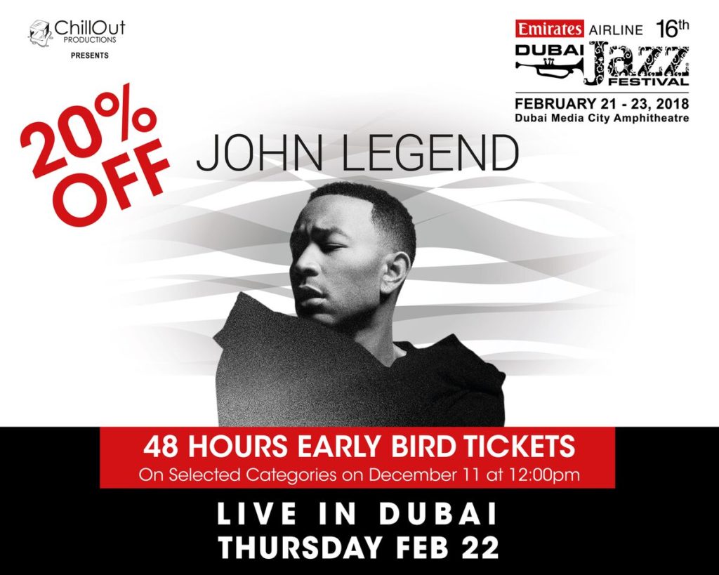 Superstar John Legend To Headline The Emirates Airline Dubai Jazz Festival Middle East Events